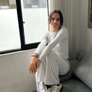 Cotton striped set gris