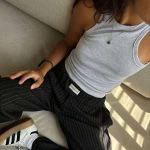 Pantalon Striped negro
