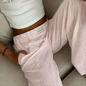 Pantalon a cuadros rosado