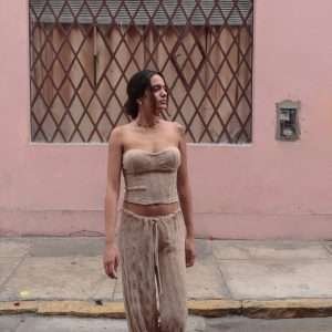 Lace Set Beige (Top & Pantalón)