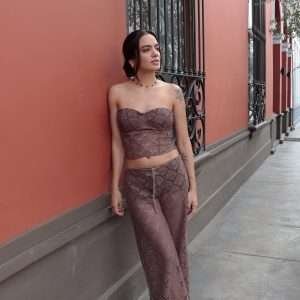 Lace Set Marron (Top & Pantalón)