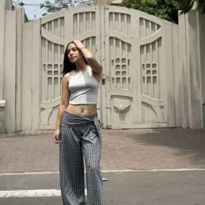 Pantalón + pañoleta cuadros azul